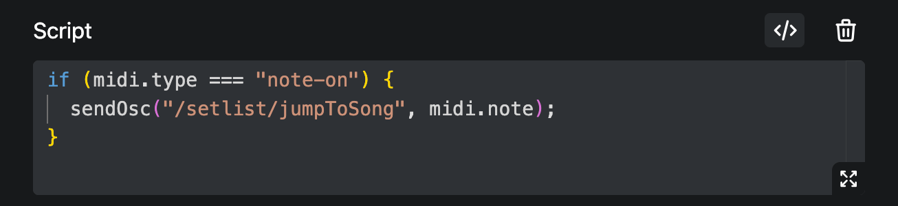 A script mapping that receives all MIDI input