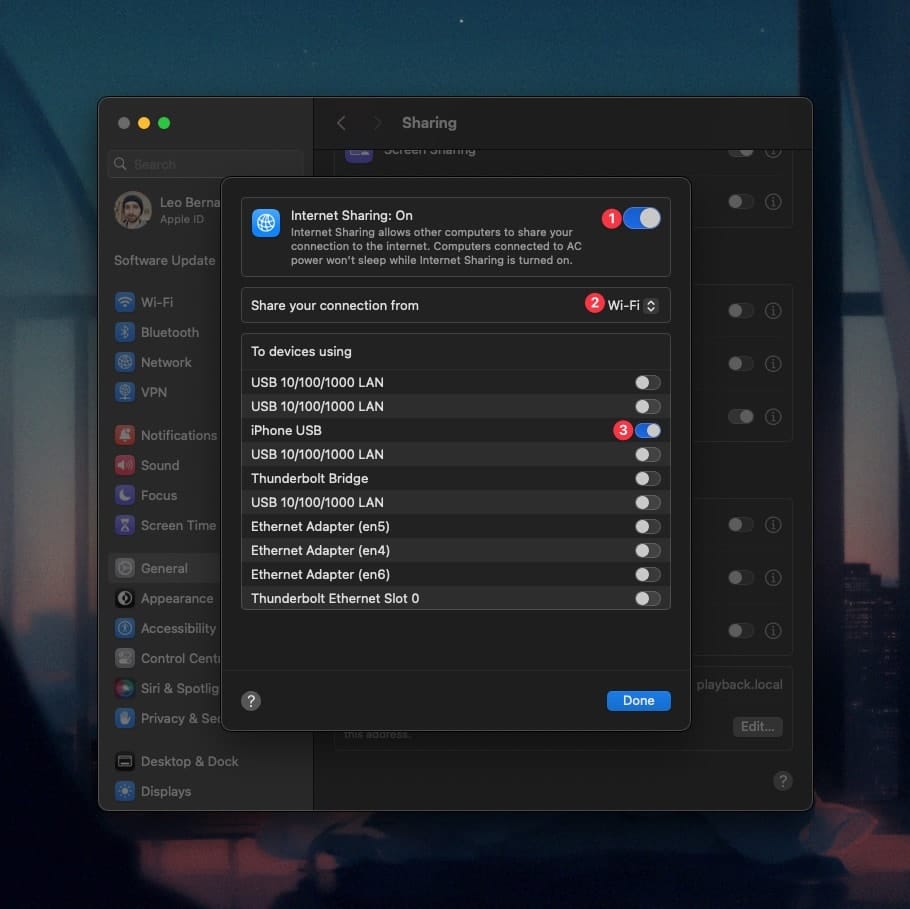 Sharing Preferences on macOS Ventura or newer