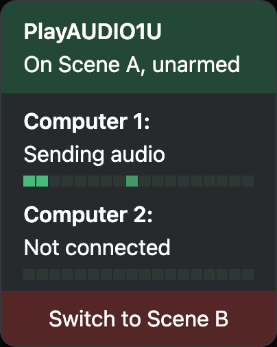 PlayAUDIO1U Status Popover