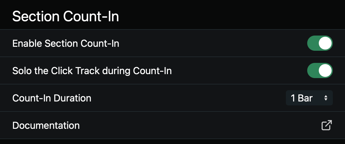 Count-In Settings